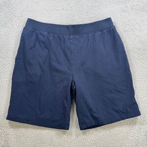 DudeRobe Mens Navy Blue Terry Lined Lounge Shorts Size L/XL